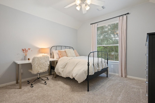 5222 Arcadia Glen Ln, Katy, TX 77494 - bedroom featuring vaulted ceiling, carpet, and a ceiling fan