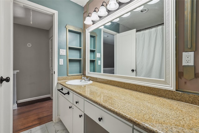 6442 Olympia Dr Unit 85, Houston, TX 77057 - full bath with vanity, marble finish flooring, and a shower with curtain