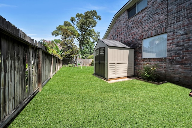 31322 Capella Cir, Tomball, TX 77375 - fenced backyard with a shed and a playground