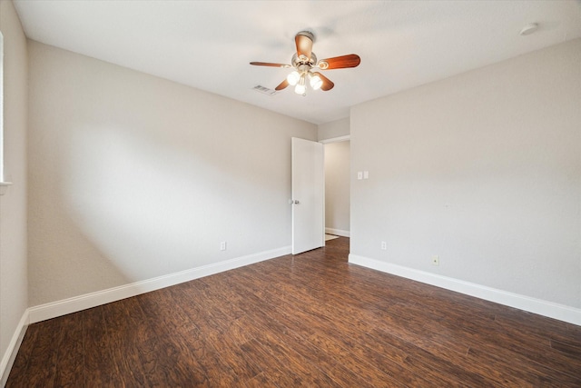 2902 Triway Ln, Houston, TX 77043 - unfurnished room featuring dark wood finished floors, a ceiling fan, and a smoke detector