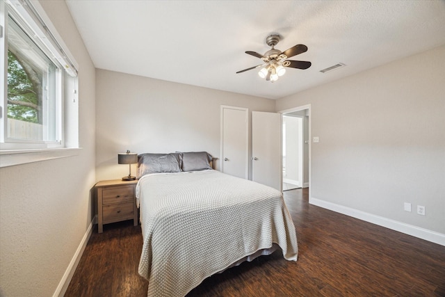2902 Triway Ln, Houston, TX 77043 - bedroom featuring wood finished floors and a ceiling fan