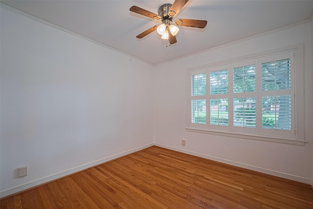 5049 De Milo Dr, Houston, TX 77092 - unfurnished room with light wood-style floors, ceiling fan, and ornamental molding
