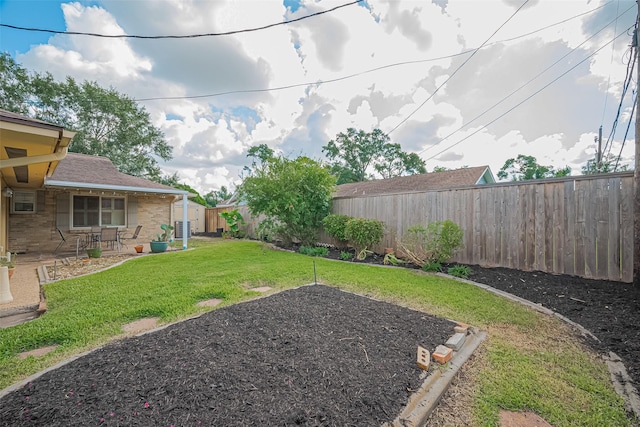 5049 De Milo Dr, Houston, TX 77092 - fenced backyard featuring a patio area