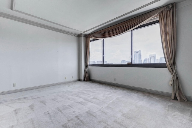 49 Briar Hollow Ln Unit 1801, Houston, TX 77027 - unfurnished room featuring ornamental molding, carpet floors, and a view of city