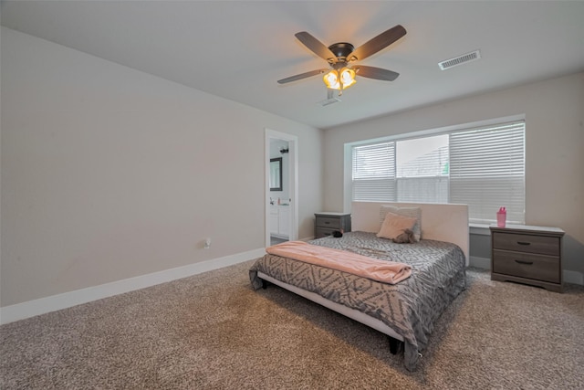 10527 Friars Hl, Houston, TX 77070 - bedroom featuring carpet flooring, a ceiling fan, and connected bathroom