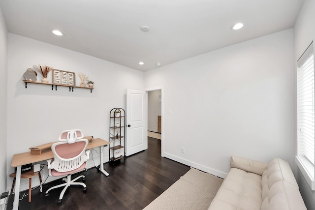5502 Wheatley St Unit B, Houston, TX 77091 - office with dark wood finished floors and recessed lighting