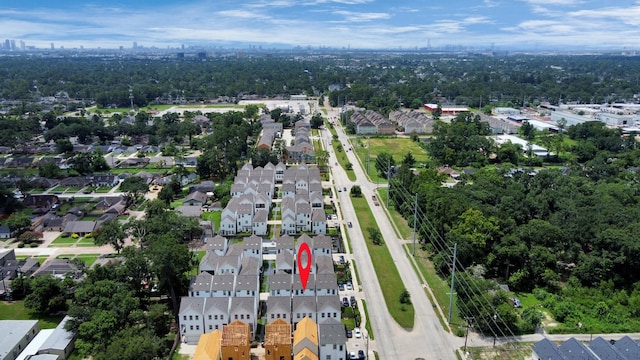 5502 Wheatley St Unit B, Houston, TX 77091 - aerial view of property and surrounding area featuring a tree filled landscape