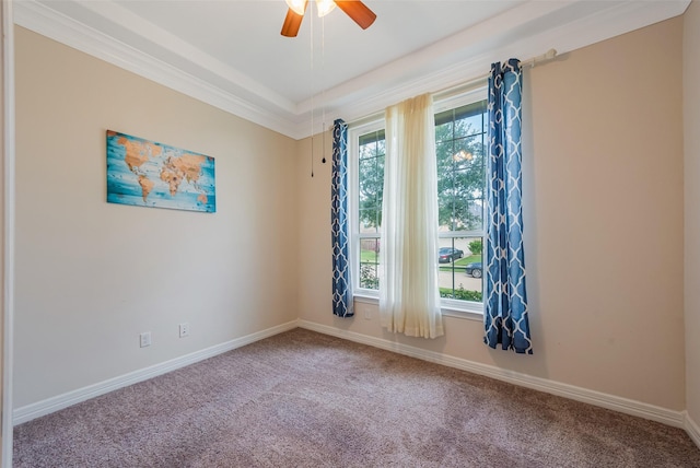 14062 Dunsmore Landing Dr, Houston, TX 77059 - carpeted spare room featuring ceiling fan and crown molding