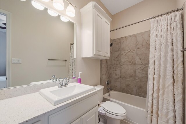 14062 Dunsmore Landing Dr, Houston, TX 77059 - bathroom featuring vanity and shower / bathtub combination with curtain