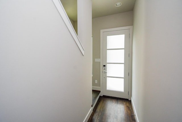5638 Petty St Unit B, Houston, TX 77007 - doorway to outside featuring dark wood-style flooring and recessed lighting