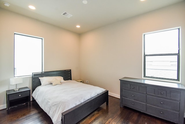 5638 Petty St Unit B, Houston, TX 77007 - bedroom with dark wood-style flooring and recessed lighting