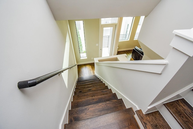 5638 Petty St Unit B, Houston, TX 77007 - stairway with wood finished floors and plenty of natural light