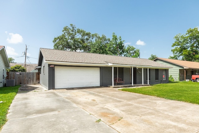 107 Sage St, Lake Jackson, TX 77566 - single story home featuring a garage, concrete driveway, covered porch, and roof with shingles