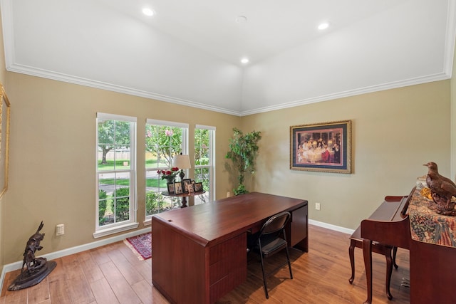 21403 Wild Jasmine Ln, Katy, TX 77450 - home office featuring light wood finished floors and crown molding