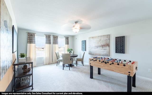 5148 Magnolia Springs Dr, Pearland, TX 77584 - recreation room with carpet flooring and a ceiling fan