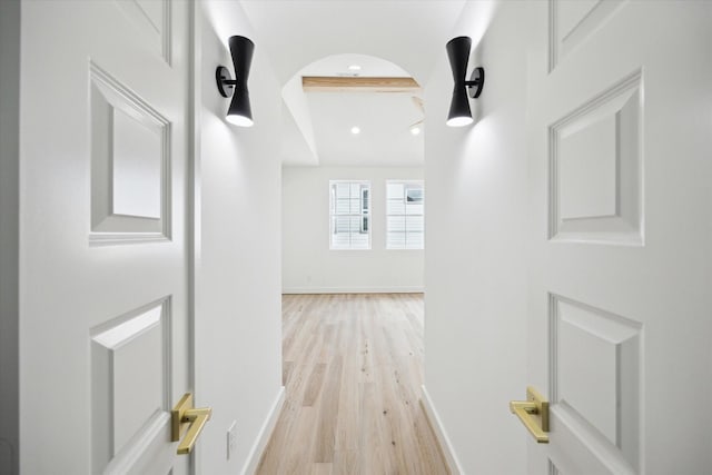 2221 Bevis St, Houston, TX 77008 - corridor featuring light wood finished floors and recessed lighting