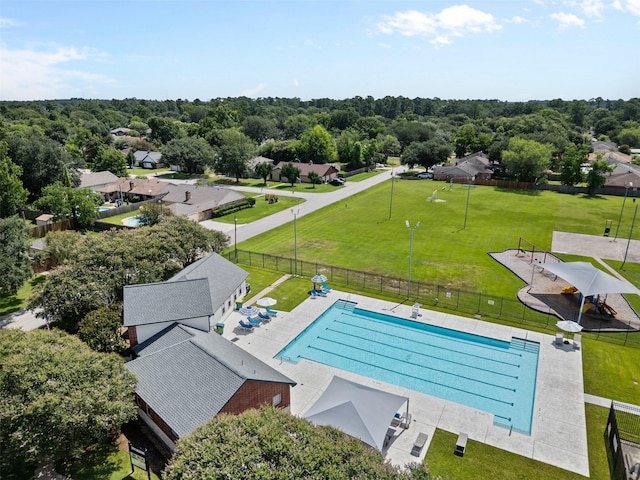 21807 Glenbranch Dr, Spring, TX 77388 - bird's eye view of a pool area