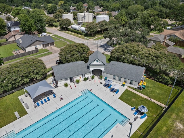 21807 Glenbranch Dr, Spring, TX 77388 - aerial perspective of suburban area with a pool area