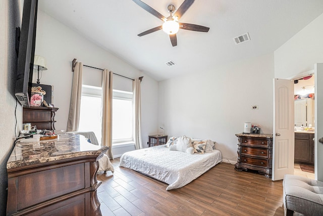 21323 Cypress Live Oak, Cypress, TX 77433 - bedroom featuring lofted ceiling, wood finished floors, and a ceiling fan