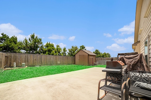 21323 Cypress Live Oak, Cypress, TX 77433 - fenced backyard featuring a patio area and a storage unit