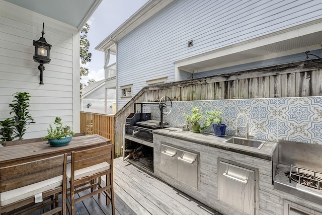 818 Waverly St, Houston, TX 77007 - wooden deck featuring area for grilling