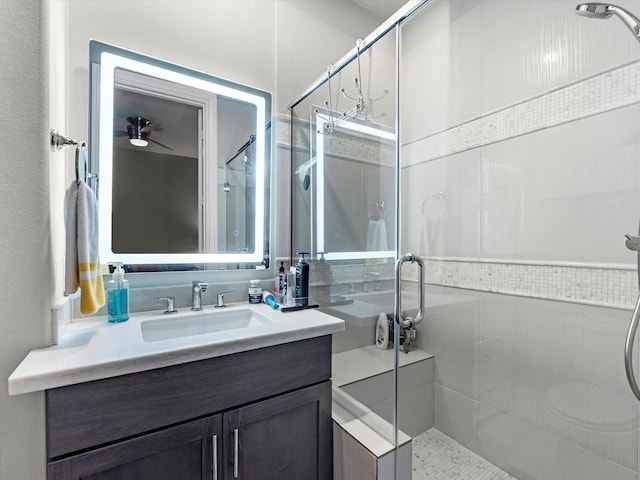 9660 Knight Rd, Houston, TX 77045 - bathroom with a shower stall and vanity
