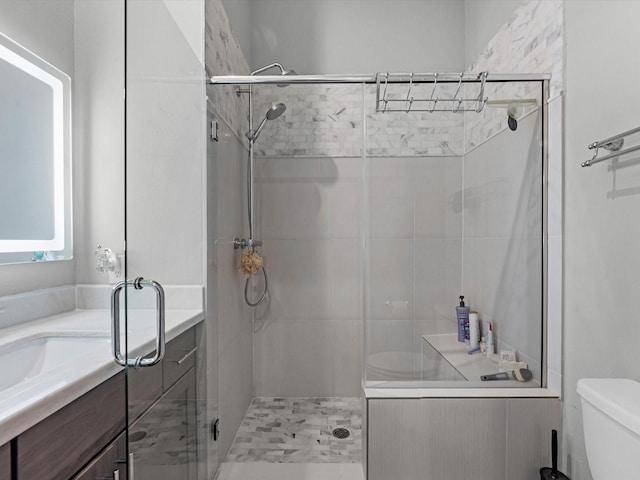 9660 Knight Rd, Houston, TX 77045 - bathroom with vanity and a stall shower