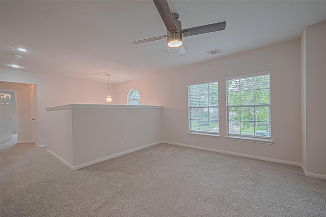 4001 Spring Garden Dr, Pearland, TX 77584 - carpeted empty room featuring ceiling fan and recessed lighting