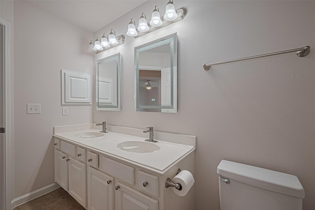 4001 Spring Garden Dr, Pearland, TX 77584 - bathroom with double vanity and tile patterned flooring