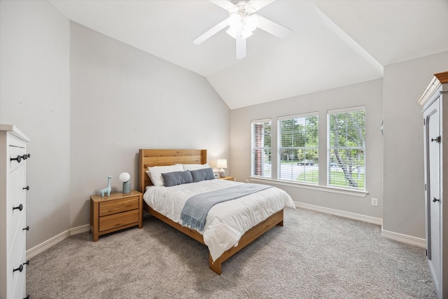 5602 Bergenfield Ct, Katy, TX 77450 - carpeted bedroom featuring vaulted ceiling and a ceiling fan