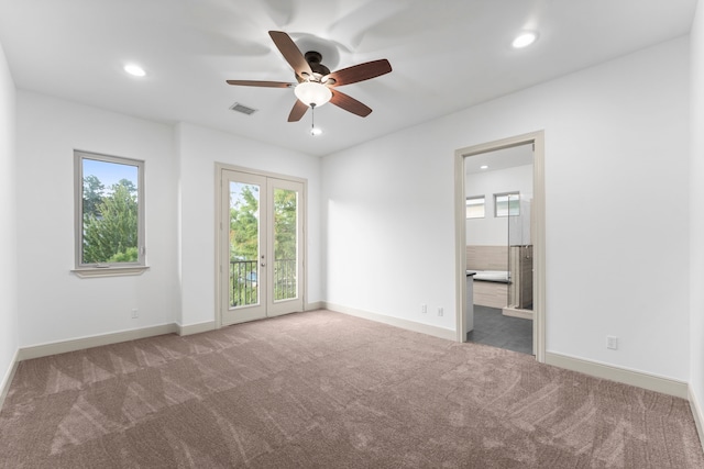 10 Jarvis Row Cir, The Woodlands, TX 77380 - empty room with carpet flooring, a ceiling fan, and recessed lighting
