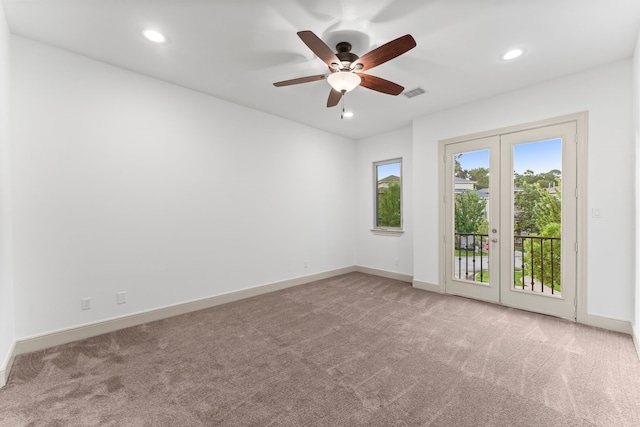 10 Jarvis Row Cir, The Woodlands, TX 77380 - spare room featuring carpet flooring, ceiling fan, and recessed lighting
