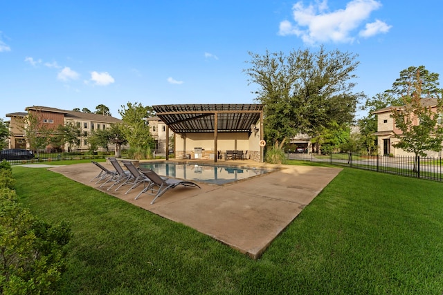 10 Jarvis Row Cir, The Woodlands, TX 77380 - view of home's community featuring a pergola, a pool, and a patio area
