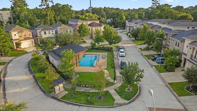 10 Jarvis Row Cir, The Woodlands, TX 77380 - aerial perspective of suburban area with a pool