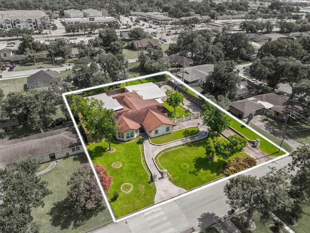 7847 Broadview Dr, Houston, TX 77061 - aerial view of residential area with property boundaries highlighted