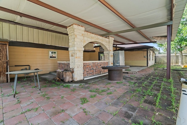 7847 Broadview Dr, Houston, TX 77061 - view of patio / terrace with a shed
