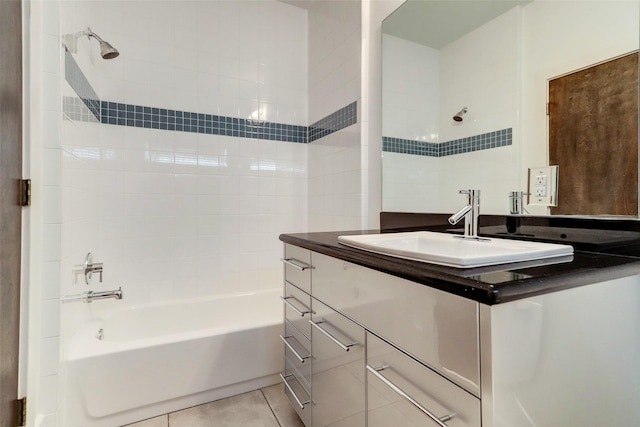 1820 Prospect St, Houston, TX 77004 - bathroom with vanity,  shower combination, and tile patterned flooring