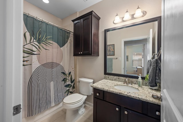6619 Crystal Forest Trl, Katy, TX 77493 - full bath featuring vanity, tile patterned floors, and a shower with curtain