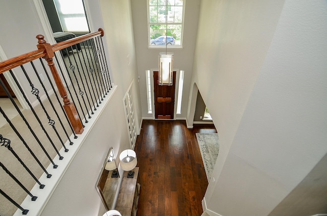 25718 Creek Ledge Dr, Katy, TX 77494 - entrance foyer with hardwood / wood-style flooring and a high ceiling