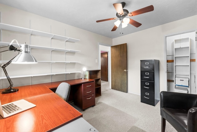 27225 Orth Ln, Conroe, TX 77385 - office space featuring a ceiling fan and light colored carpet