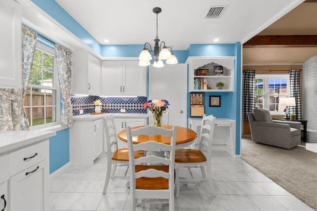 27225 Orth Ln, Conroe, TX 77385 - dining area with a chandelier and recessed lighting