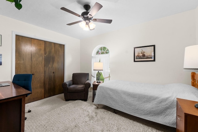 27225 Orth Ln, Conroe, TX 77385 - bedroom featuring carpet flooring, a closet, an office area, and ceiling fan