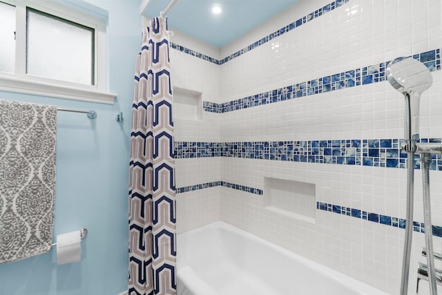 27225 Orth Ln, Conroe, TX 77385 - full bathroom with shower / bathtub combination with curtain