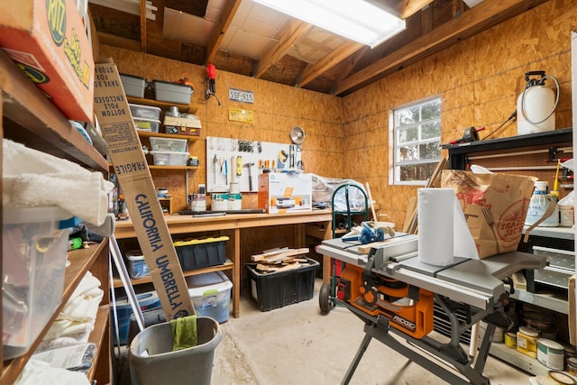 27225 Orth Ln, Conroe, TX 77385 - misc room with a workshop area and unfinished concrete flooring