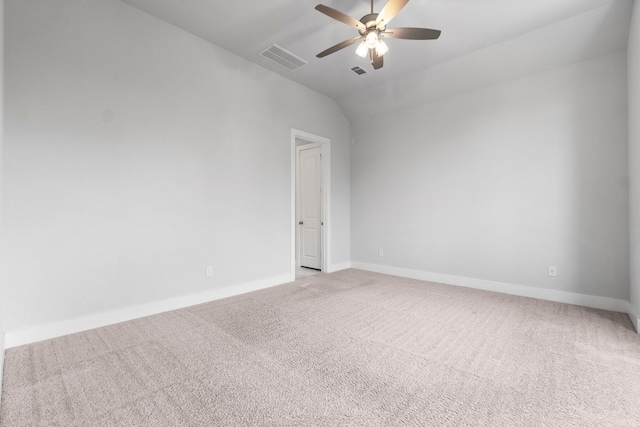 15139 Botanical Garden Dr, Conroe, TX 77302 - unfurnished room featuring ceiling fan, light carpet, and vaulted ceiling