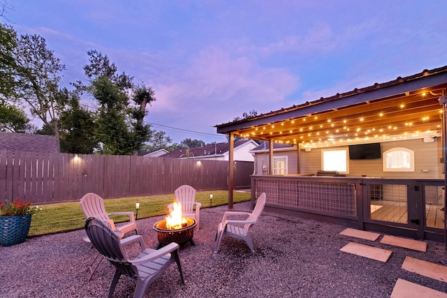 1838 Saxon Dr, Houston, TX 77018 - view of patio with an outdoor fire pit
