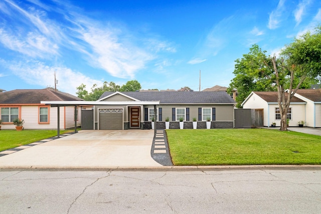 1838 Saxon Dr, Houston, TX 77018 - ranch-style house with a garage, driveway, and a front lawn