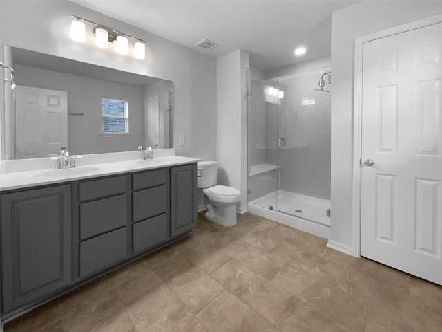 25621 Ramsey Heights Way, Porter, TX 77365 - bathroom featuring double vanity and a stall shower