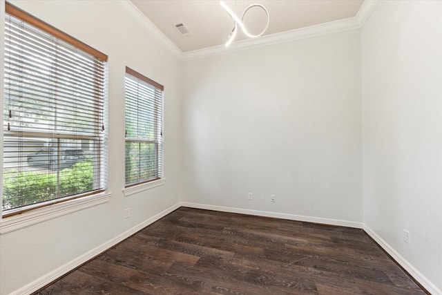 13205 Dartmoor Terrace Dr, Houston, TX 77077 - spare room with ornamental molding and dark wood-type flooring