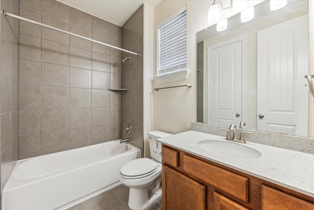 13205 Dartmoor Terrace Dr, Houston, TX 77077 - bathroom featuring vanity, tile patterned flooring, and shower / tub combination